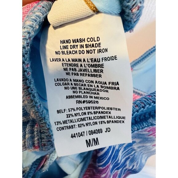 Becca Joshua Tree One-Piece Swimsuit Medium Plunge Neck Tie Back Adjustable NWT - Picture 3 of 10